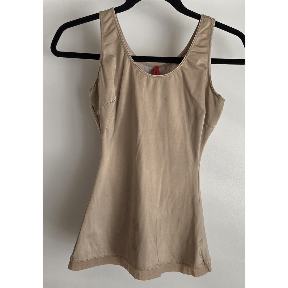 Spanx Tank Top Women M Beige Sleeveless Solid Cami Camisole Layering Vest